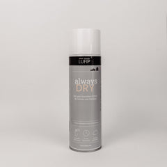 Always Dry Imprägnierspray: Frische für Schuhe und Textilien. Angenehmer Duft für langanhaltende Frische. Vor neutralem Hintergrund präsentiert. 