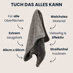 Dry Towel: Weichstes Material, extreme Saugkraft & streifenfreies Trocknen. Vielseitig, effektiv & perfekt für alle Oberflächen – 40 x 60 cm für maximale Leistung.