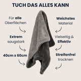 Dry Towel: Weichstes Material, extreme Saugkraft & streifenfreies Trocknen. Vielseitig, effektiv & perfekt für alle Oberflächen – 40 x 60 cm für maximale Leistung.