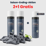 LUFIP Magic Foam Apfelduft Saison-Ending-Aktion mit drei Dosen und Reinigungstüchern im 2+1-Gratis-Angebot.